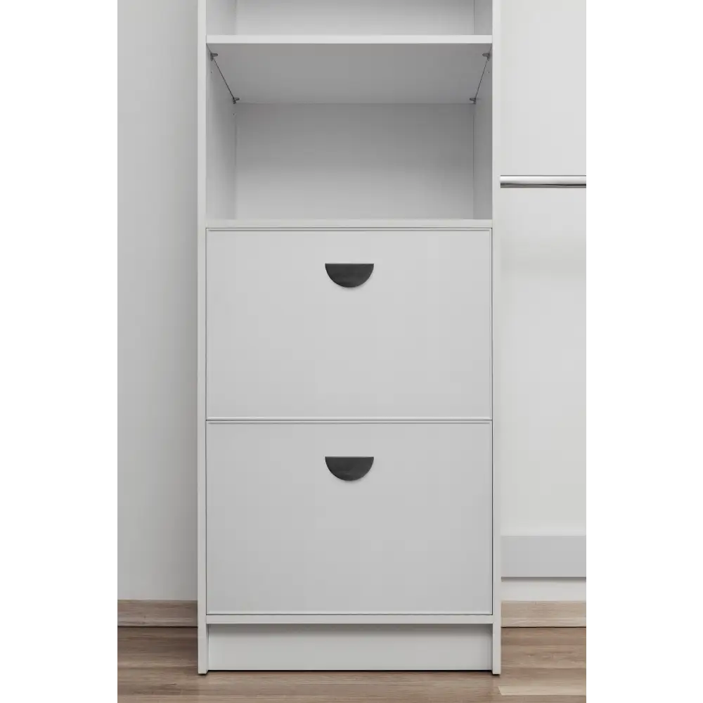 BASEL WALK IN WARDROBE KIT - WHITE - SLIM - HALF MOON BLACK - Home & Garden > Storage > Clothing & Wardrobe Storage