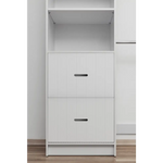 BASEL WALK IN WARDROBE KIT - WHITE - VJ PANEL - OVAL BLACK - Home & Garden > Storage > Clothing & Wardrobe Storage