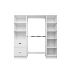 BASEL WALK IN WARDROBE KIT - WHITE - VJ PANEL - OVAL BLACK - Home & Garden > Storage > Clothing & Wardrobe Storage