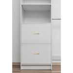 BASEL WALK IN WARDROBE KIT - WHITE - VJ PANEL - OVAL BRASS - Home & Garden > Storage > Clothing & Wardrobe Storage