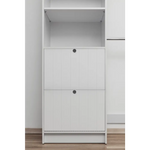 BASEL WALK IN WARDROBE KIT - WHITE - VJ PANEL - ROUND BLACK - Home & Garden > Storage > Clothing & Wardrobe Storage