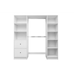 BASEL WALK IN WARDROBE KIT - WHITE - VJ PANEL - ROUND BLACK - Home & Garden > Storage > Clothing & Wardrobe Storage