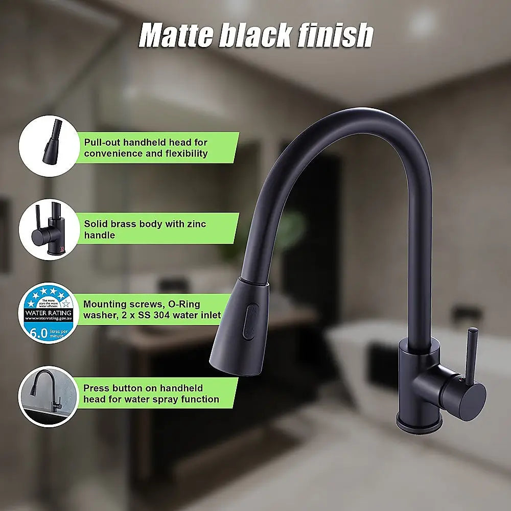 Basin Mixer Pull-Down Tap Faucet -Kitchen Laundry Bathroom Sink - Furniture > Bathroom > Tap & Sink Accessories