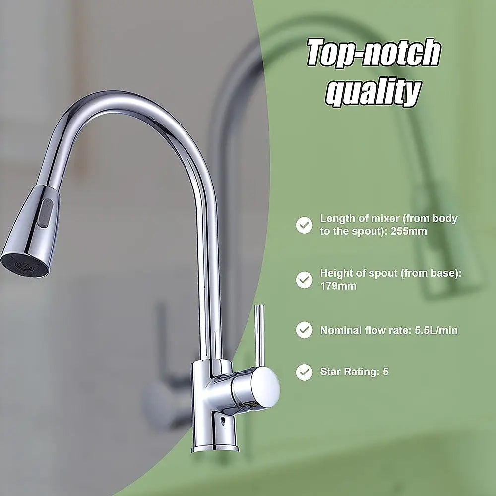 Basin Mixer Pull-Down Tap Faucet -Kitchen Laundry Bathroom Sink - Furniture > Bathroom > Tap & Sink Accessories
