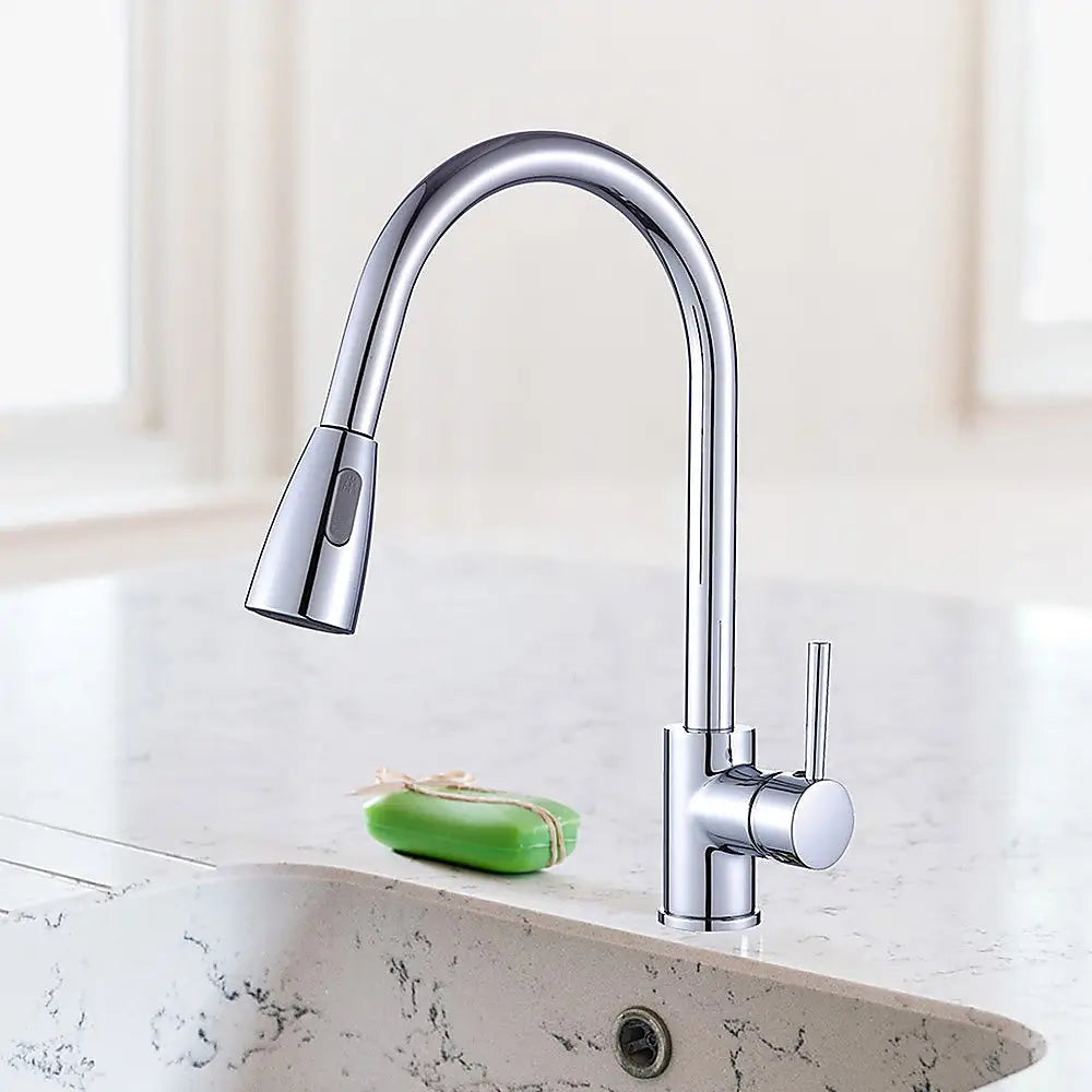 Basin Mixer Pull-Down Tap Faucet -Kitchen Laundry Bathroom Sink - Furniture > Bathroom > Tap & Sink Accessories