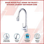 Basin Mixer Pull-Down Tap Faucet -Kitchen Laundry Bathroom Sink - Furniture > Bathroom > Tap & Sink Accessories