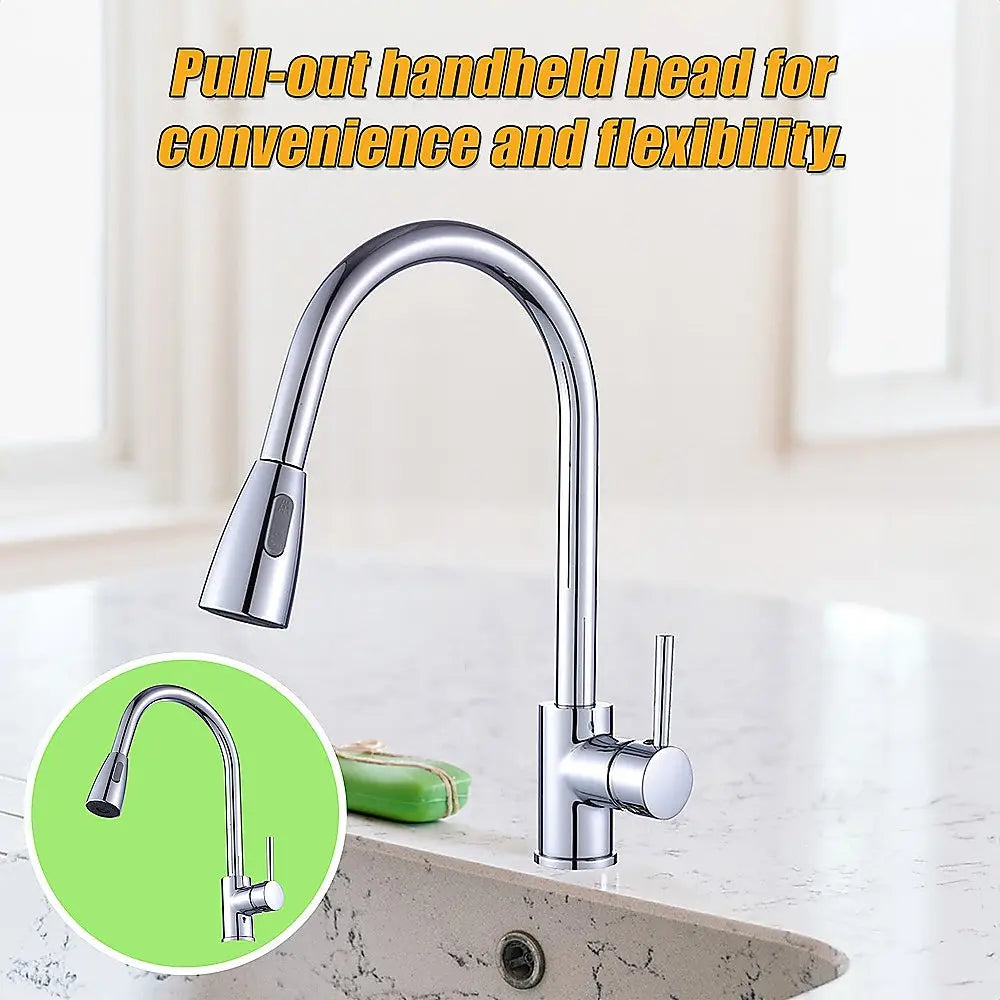 Basin Mixer Pull-Down Tap Faucet -Kitchen Laundry Bathroom Sink - Furniture > Bathroom > Tap & Sink Accessories