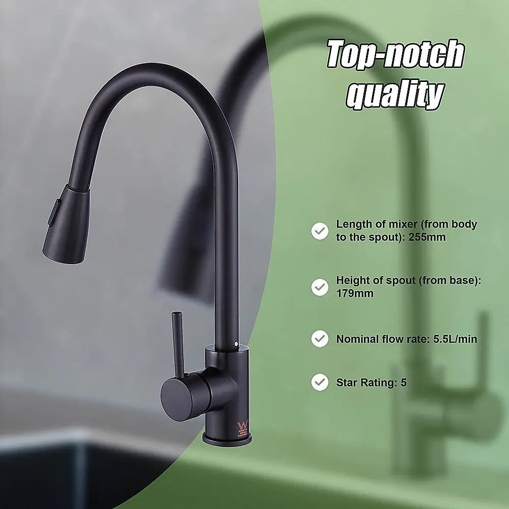 Basin Mixer Pull-Down Tap Faucet -Kitchen Laundry Bathroom Sink - Furniture > Bathroom > Tap & Sink Accessories