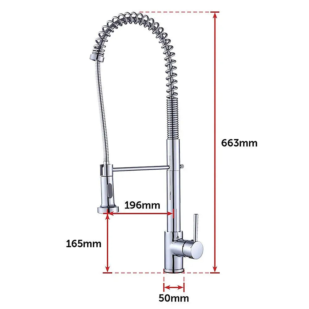 Basin Mixer Pull-Out Kitchen Tap Faucet Laundry Sink - Furniture > Bathroom > Tap & Sink Accessories
