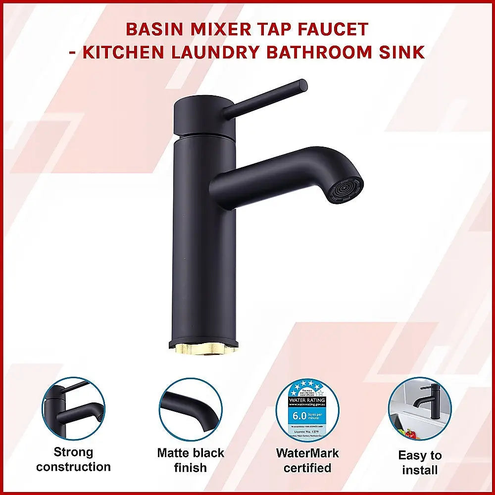 Basin Mixer Tap Faucet -Kitchen Laundry Bathroom Sink - Furniture > Bathroom > Tap & Sink Accessories