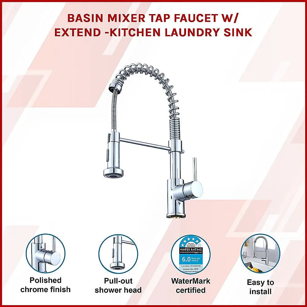 Basin Mixer Tap Faucet w/Extend -Kitchen Laundry Sink - Furniture > Bathroom > Tap & Sink Accessories
