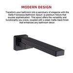Bath In Wall Swivel Spout in Matte Black - Furniture > Bathroom > Bathtubs
