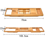 Bathroom Bamboo Bath Caddy Wine Glass Holder Table Tray Bathtub Rack Soap Shelf - Home & Garden > Bathroom Accessories
