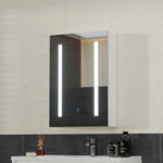 Bathroom Mirror Wall Cabinet LED Light Medicine Makeup Storage Shelves Organiser - Health & Beauty > Cosmetic Storage >
