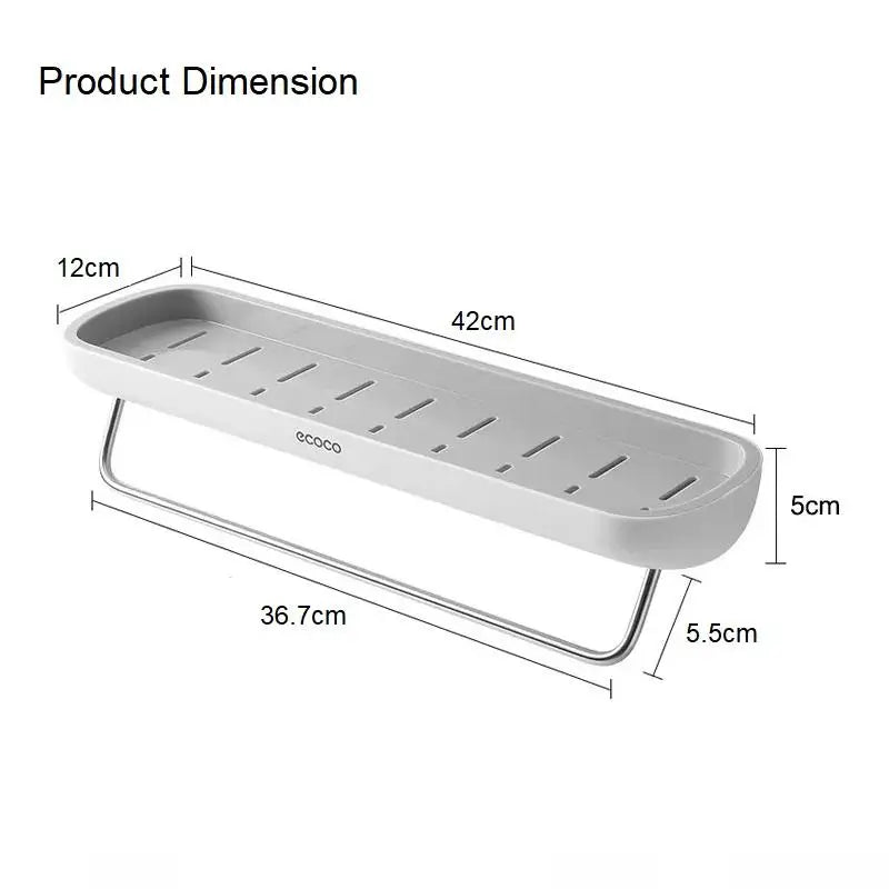 Bathroom Shelves Organizer Wall Mount Home Towel shelf Shampoo Rack With Towel Bar Storage Rack Bathroom Accessories