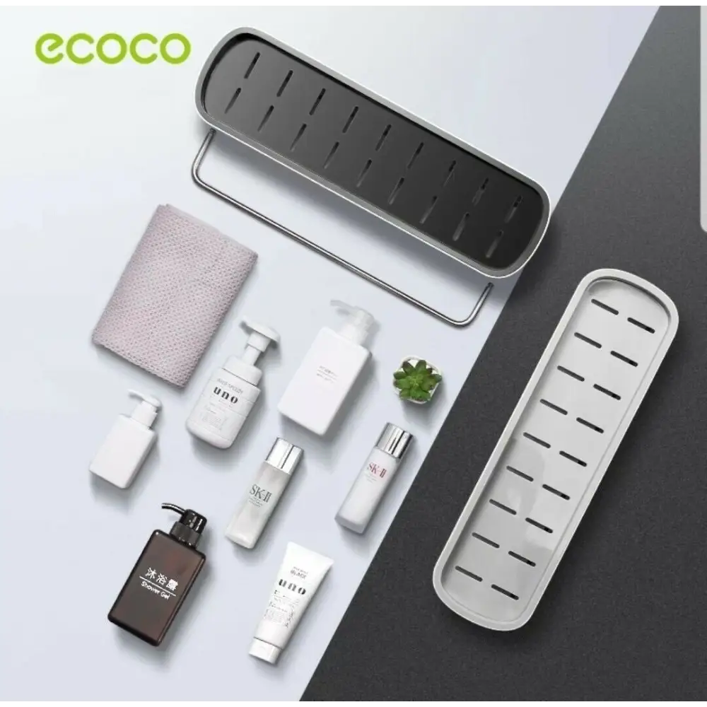 Bathroom Shelves Organizer Wall Mount Home Towel shelf Shampoo Rack With Towel Bar Storage Rack Bathroom Accessories