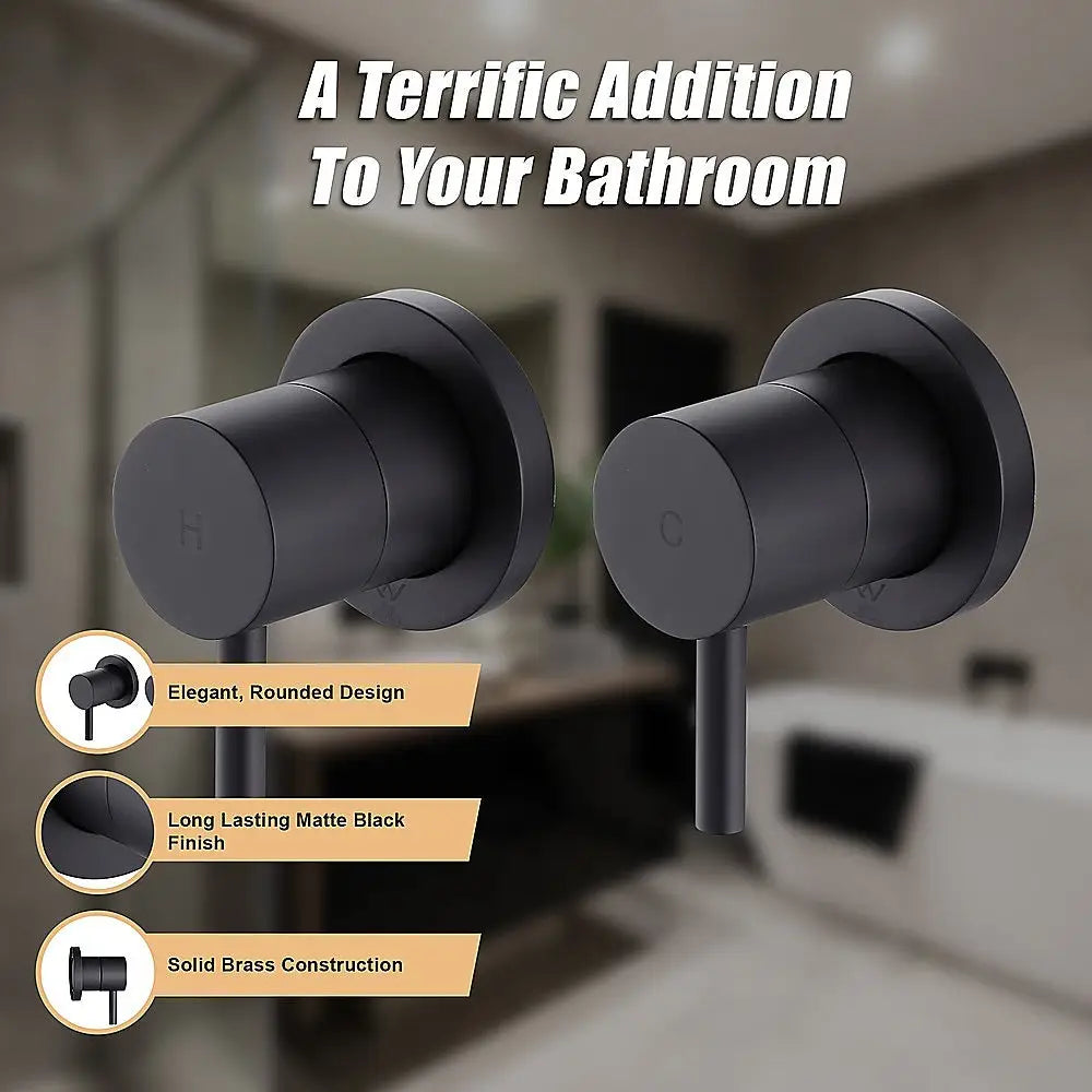 Bathroom Shower Bath Hot and Cold Mixer WATERMARK Certified in Black - Furniture > Bathroom > Tap & Sink Accessories