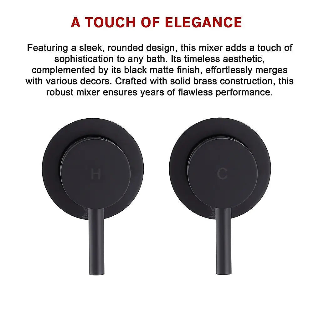 Bathroom Shower Bath Hot and Cold Mixer WATERMARK Certified in Black - Furniture > Bathroom > Tap & Sink Accessories