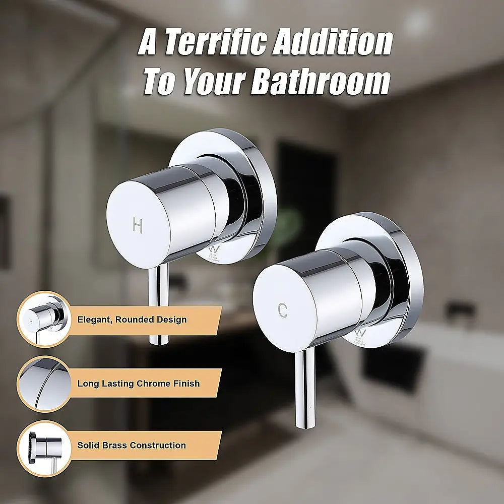 Bathroom Shower Bath Hot and Cold Mixer WATERMARK Certified in Chrome - Furniture > Bathroom > Tap & Sink Accessories