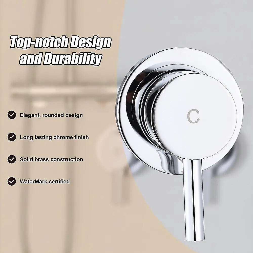 Bathroom Shower Bath Hot and Cold Mixer WATERMARK Certified in Chrome - Furniture > Bathroom > Tap & Sink Accessories