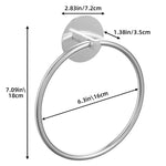 Bathroom Towel Ring Bathroom Towel Rack Adhesive Hand Towels Holder Towel Hanger Round Silver - Home & Garden >
