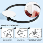 Bathroom Towel Ring Bathroom Towel Rack Adhesive Hand Towels Holder Towel Hanger Round Black - Home & Garden > Bathroom