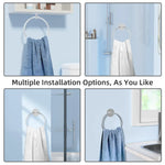 Bathroom Towel Ring Bathroom Towel Rack Adhesive Hand Towels Holder Towel Hanger Round Silver - Home & Garden >