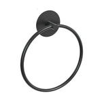 Bathroom Towel Ring Bathroom Towel Rack Adhesive Hand Towels Holder Towel Hanger Round Black - Home & Garden > Bathroom