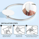 Bathroom Towel Ring Bathroom Towel Rack Adhesive Hand Towels Holder Towel Hanger Round Silver - Home & Garden >