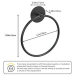 Bathroom Towel Ring Bathroom Towel Rack Adhesive Hand Towels Holder Towel Hanger Round Black - Home & Garden > Bathroom