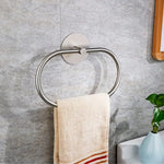 Bathroom Towel Ring Bathroom Towel Rack Adhesive Hand Towels Holder Towel Hanger Silver - Home & Garden > Bathroom