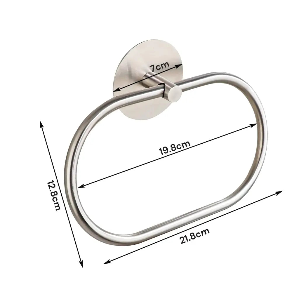 Bathroom Towel Ring Bathroom Towel Rack Adhesive Hand Towels Holder Towel Hanger Silver - Home & Garden > Bathroom