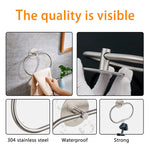 Bathroom Towel Ring Bathroom Towel Rack Adhesive Hand Towels Holder Towel Hanger Silver - Home & Garden > Bathroom