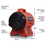 Baumr-AG 200mm (8 inch) Portable Air Blower Mover Axial Ventilation Extraction Fan - Appliances > Appliances Others