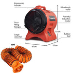 Baumr-AG 300mm (12 inch) Portable Axial Air Mover Blower Fan with 10m Ventilation Duct - Appliances > Appliances Others