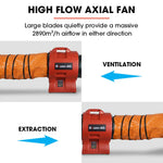 Baumr-AG 300mm (12 inch) Portable Axial Air Mover Blower Fan with 10m Ventilation Duct - Appliances > Appliances Others