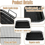 BBQ Square Non-Stick Stainless Steel Grill Basket - Silver Color Small Size (30*22*5.5 cm) Ideal for Grilling Meat