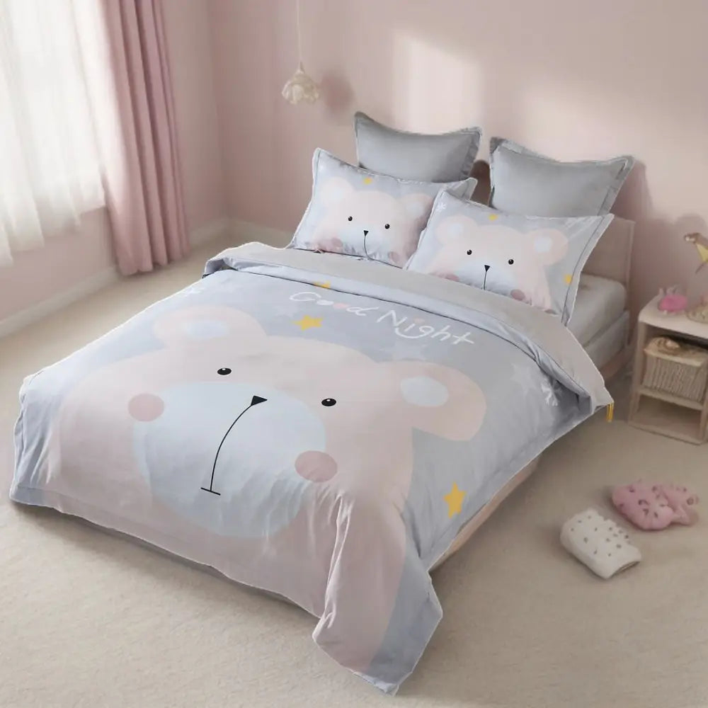 Bear Kids Quilt Cover Set - Double Size - Home & Garden > Bedding