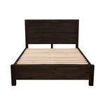 Bed Frame Double Size in Solid Wood Veneered Acacia Bedroom Timber Slat in Chocolate - Furniture > Bedroom