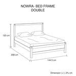Bed Frame Double Size in Solid Wood Veneered Acacia Bedroom Timber Slat in Chocolate - Furniture > Bedroom