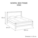 Bed Frame King Size in Solid Wood Veneered Acacia Bedroom Timber Slat in Chocolate - Furniture > Bedroom