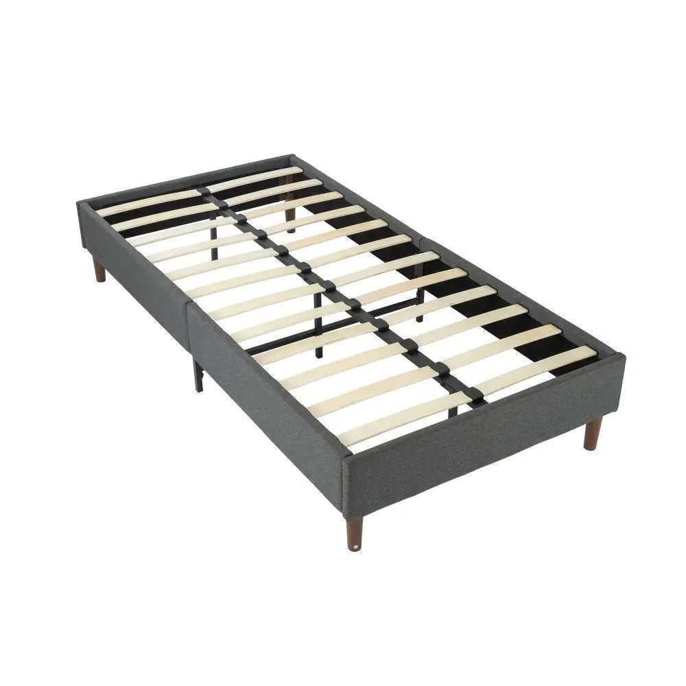 Bed Frame Mattress Foundation (Dark Grey) – Queen - Furniture > Bedroom