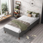 Bed Frame Mattress Foundation (Dark Grey) – Queen - Furniture > Bedroom
