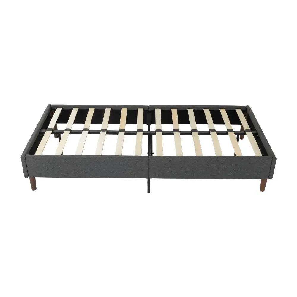 Bed Frame Mattress Foundation (Dark Grey) – Queen - Furniture > Bedroom