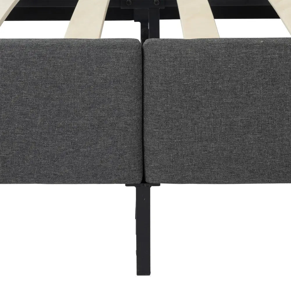 Bed Frame Mattress Foundation (Dark Grey) – Queen - Furniture > Bedroom
