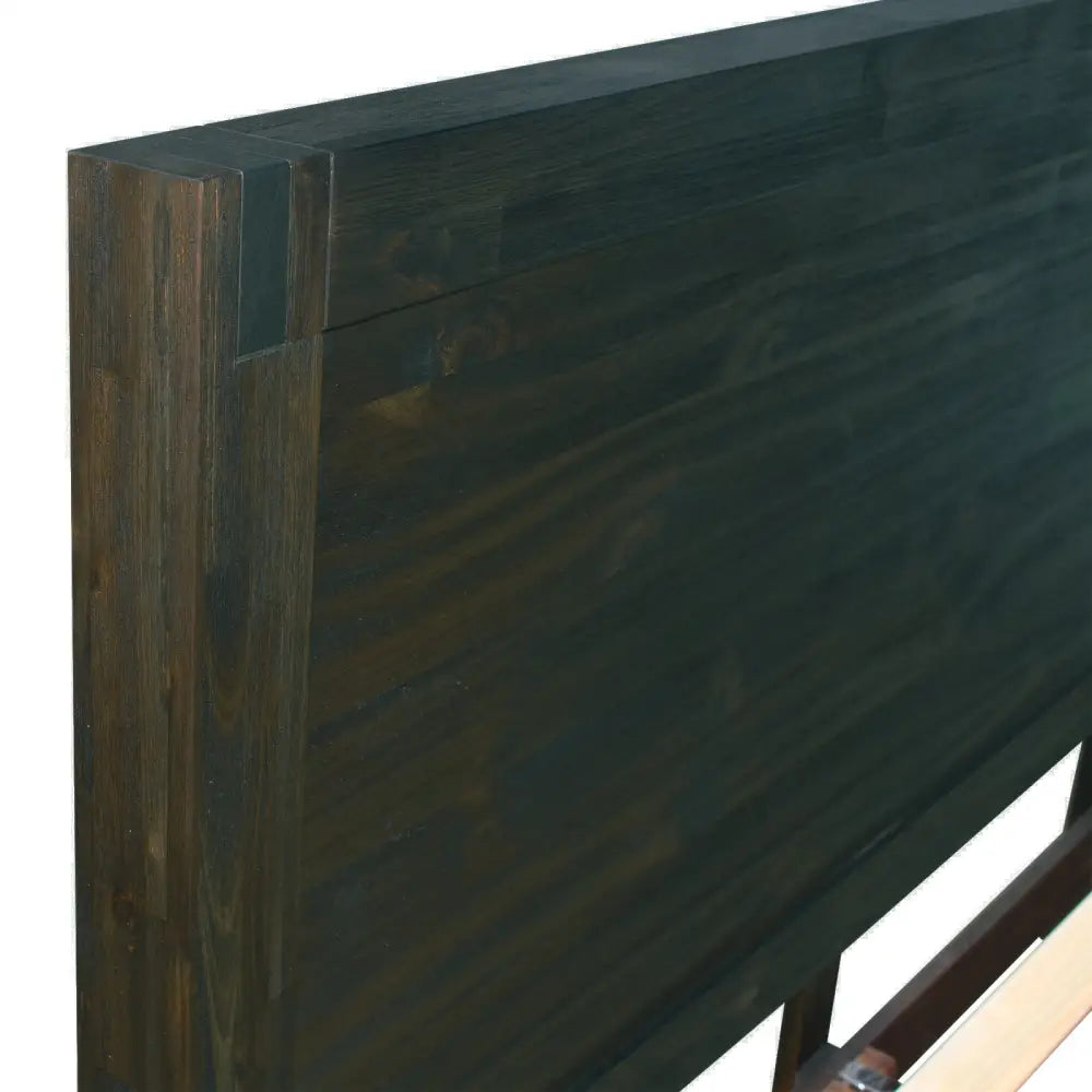 Bed Frame Queen Size in Solid Wood Veneered Acacia Bedroom Timber Slat in Chocolate - Furniture > Bedroom