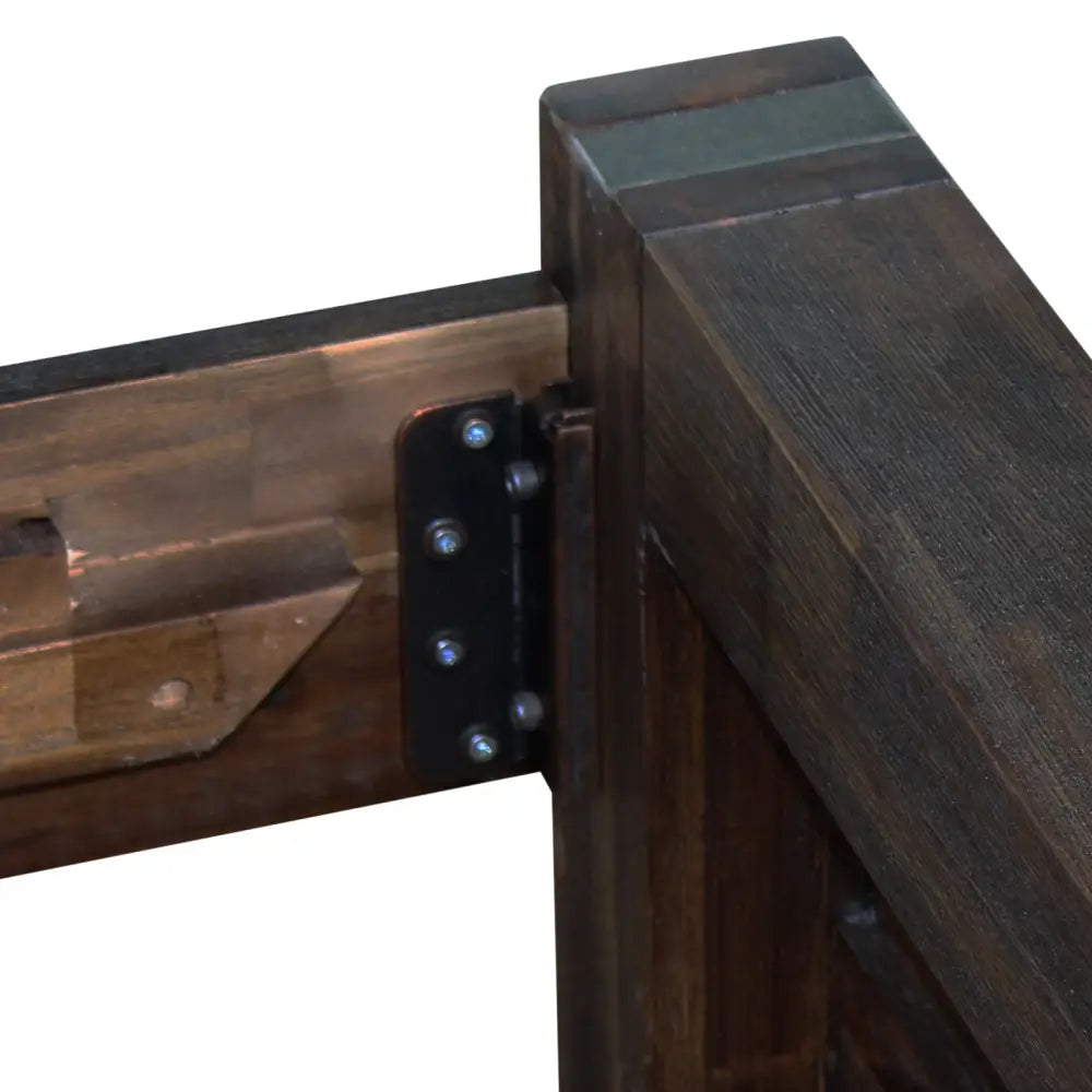 Bed Frame Queen Size in Solid Wood Veneered Acacia Bedroom Timber Slat in Chocolate - Furniture > Bedroom