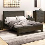 Bed Frame Queen Size in Solid Wood Veneered Acacia Bedroom Timber Slat in Chocolate - Furniture > Bedroom