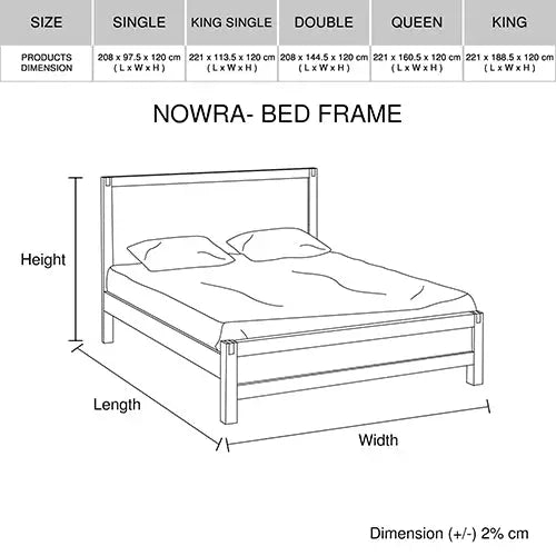 Bed Frame Single Size in Solid Wood Veneered Acacia Bedroom Timber Slat in Oak - Furniture > Bedroom