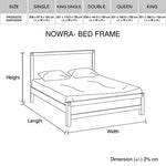 Bed Frame Single Size in Solid Wood Veneered Acacia Bedroom Timber Slat in Oak - Furniture > Bedroom